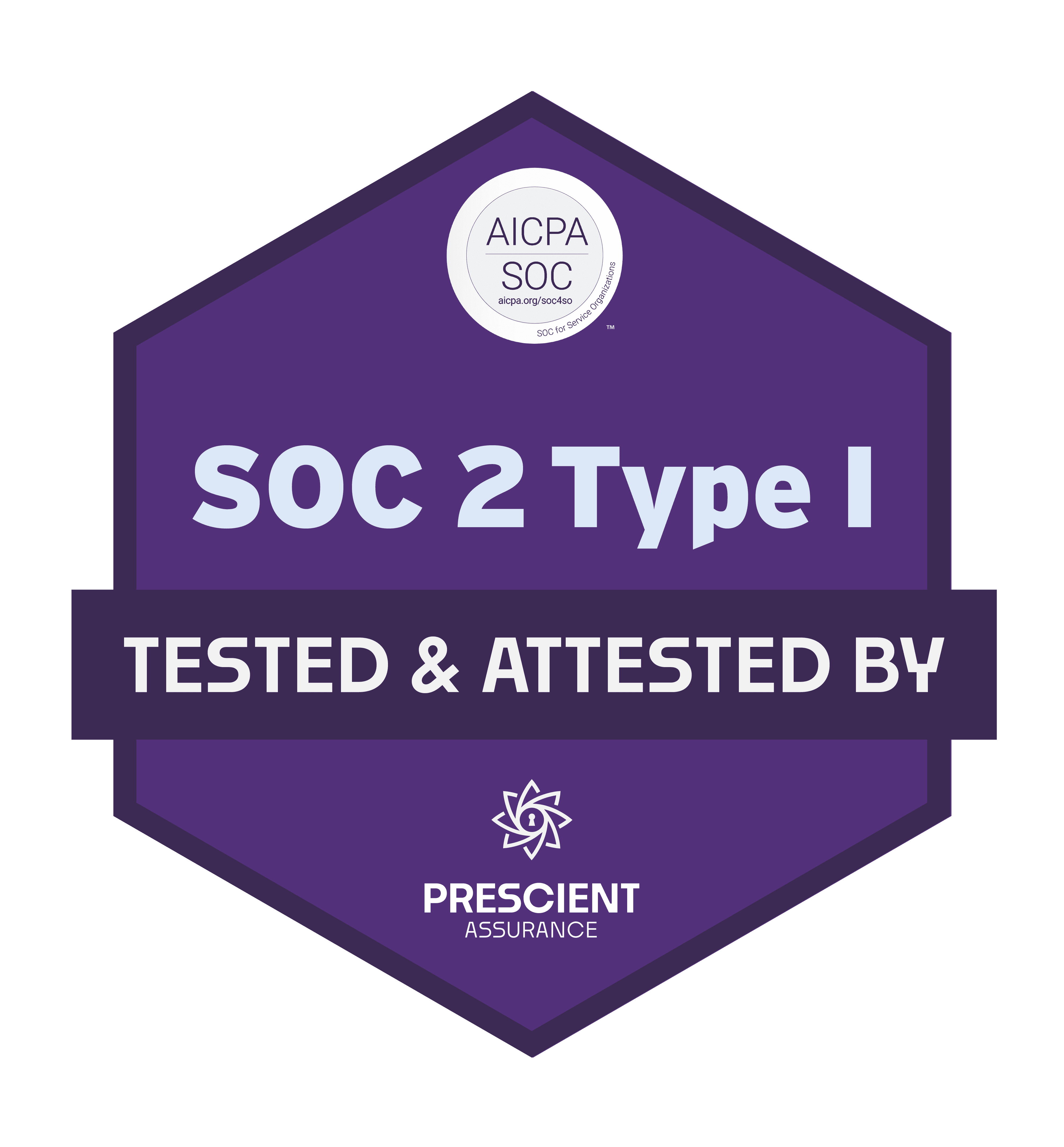 Prescient SOC 2 Type 1 Badge